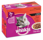Whiskas kattenvoer Senior Vlees selectie in Saus 12 x 100 gr