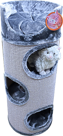 Krabton sisal met zit<br>3-gaats grijs/lichtgrijs<br>100 cm