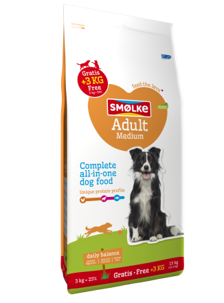 Smølke hondenvoer Adult Medium 12 + 3 kg